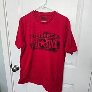 Converse All Star Graphic Tee Red Black Mens Size Medium Grunge Classic
